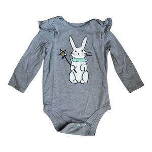 Cat & Jack Long Sleeve Bunny Baby Onesie 12m